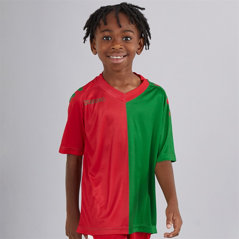 Kappa Boys Wagliar Slim Fit Match Jersey Red/Green Oasis - Size S