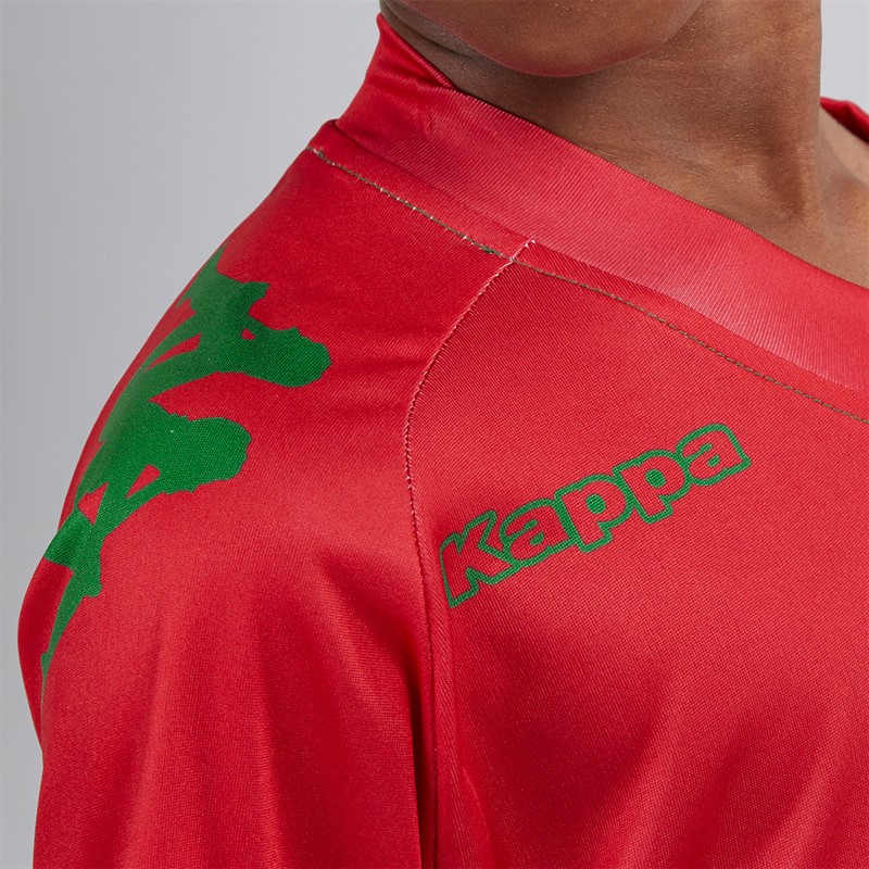 Kappa Boys Wagliar Slim Fit Match Jersey Red/Green Oasis