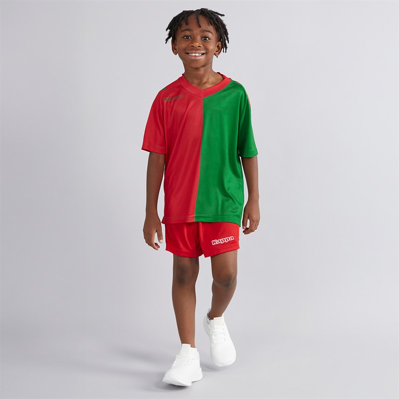 Kappa Boys Wagliar Slim Fit Match Jersey Red/Green Oasis