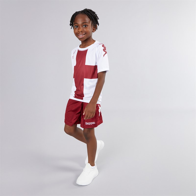 Kappa Boys Wanese Slim Fit Match Jersey White/Pomegranate