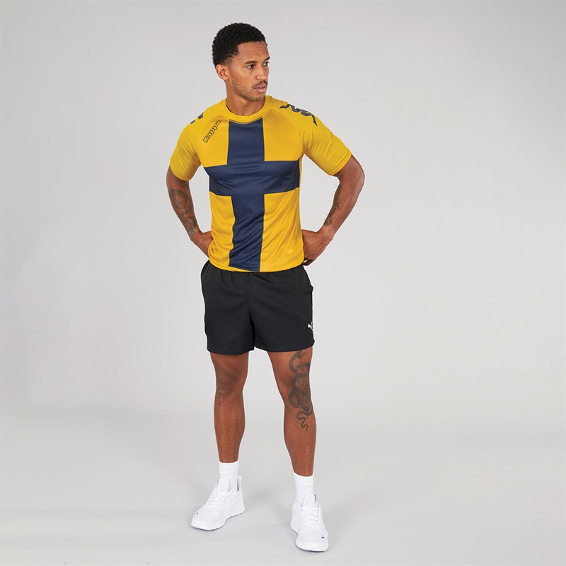 Kappa Mens Wanese Slim Fit Match Jersey Yellow Chrome