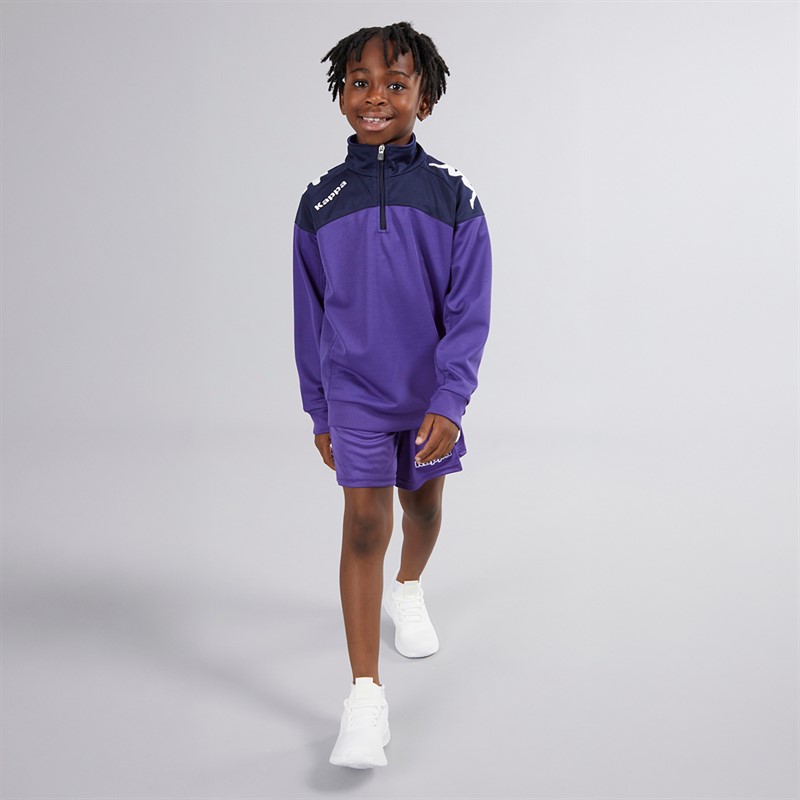 Kappa Junior Boys Vuino 1/2 Zip Training Top Violet/Navy