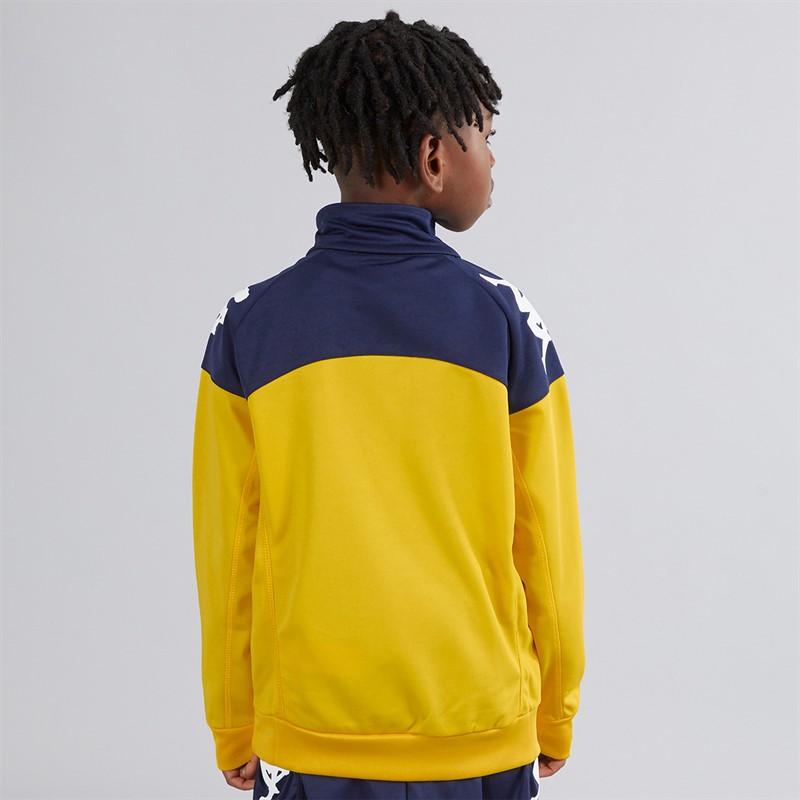 Kappa Junior Boys Vuino 1/2 Zip Training Top Yellow/Navy