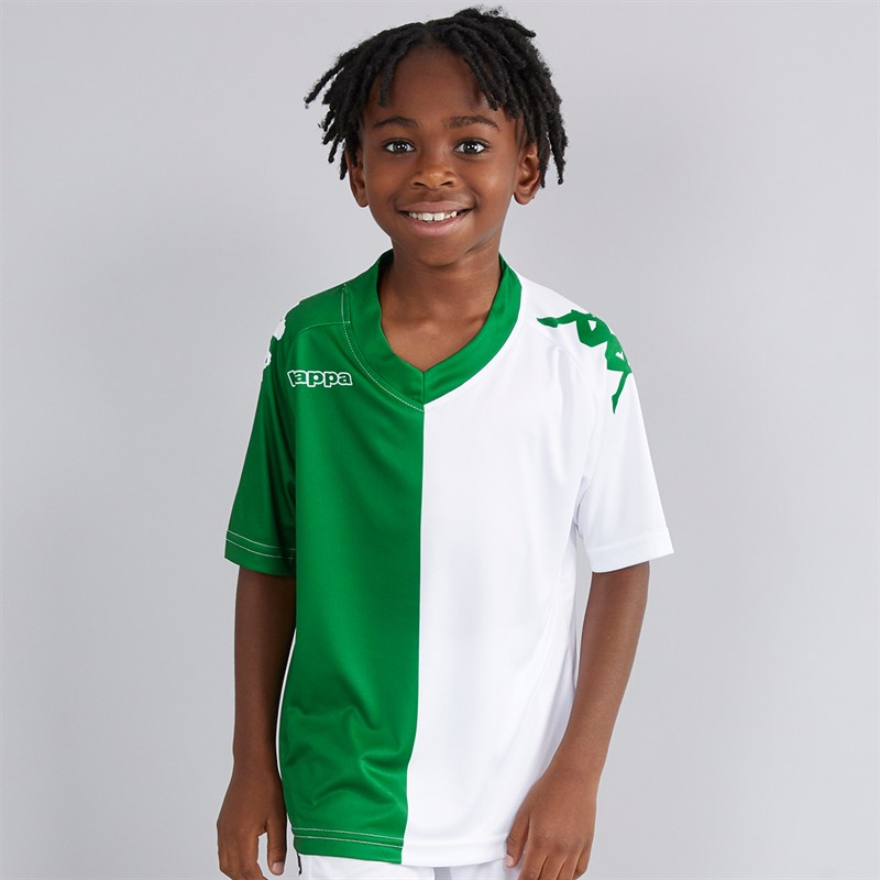 Kappa Boys Wagliar Slim Fit Match Jersey Green Oasis/White