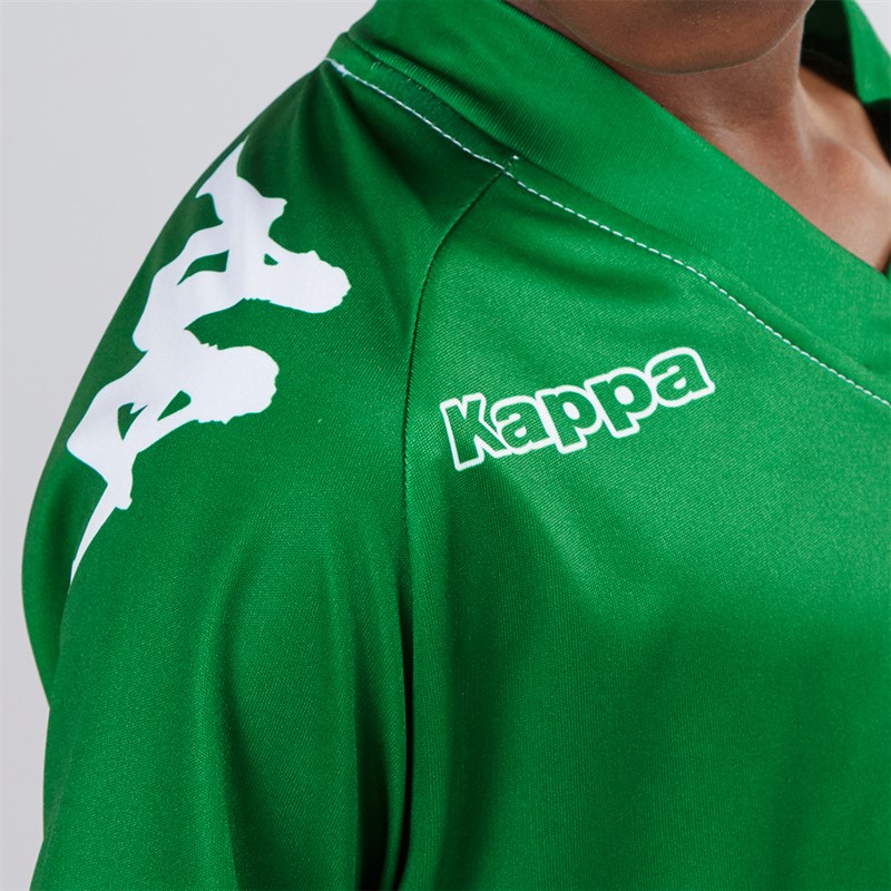 Kappa Boys Wagliar Slim Fit Match Jersey Green Oasis/White