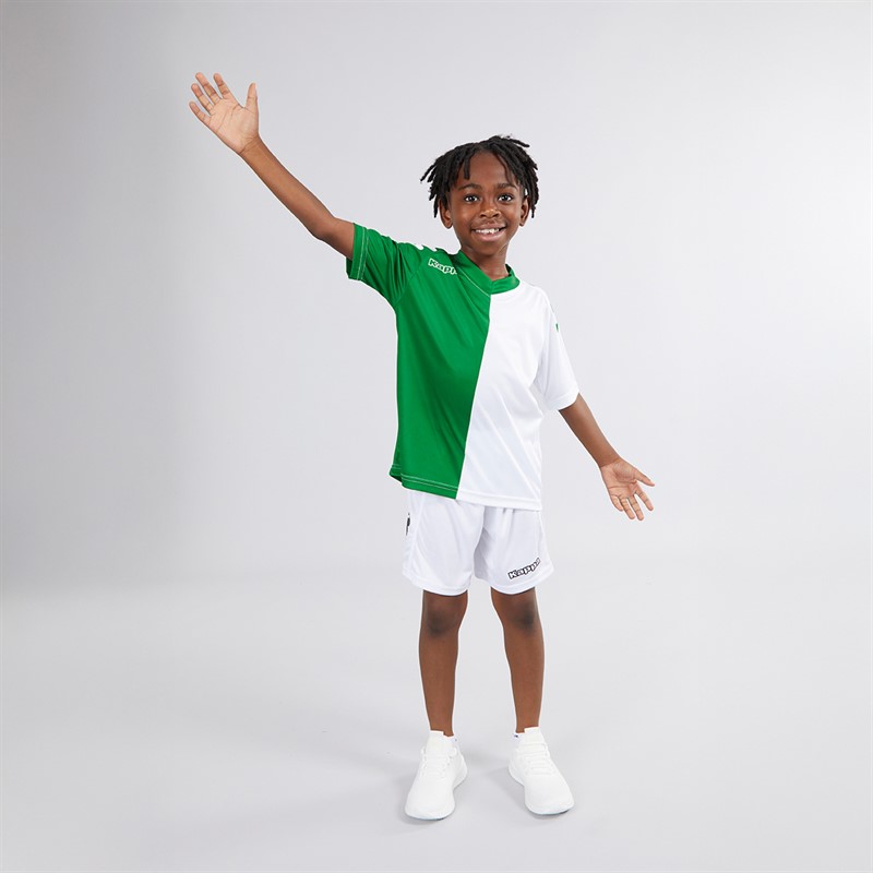 Kappa Boys Wagliar Slim Fit Match Jersey Green Oasis/White