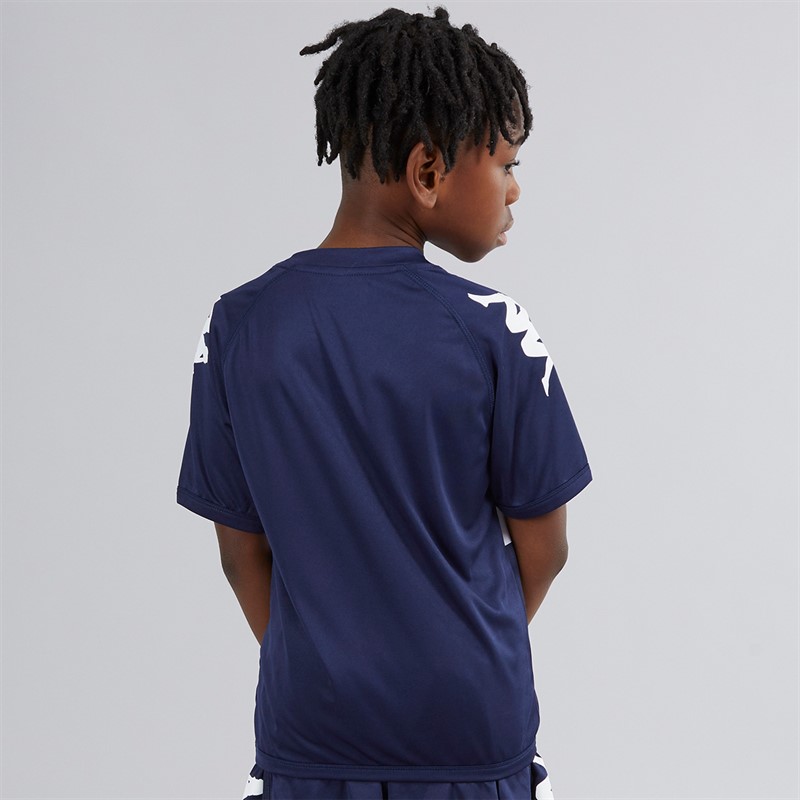 Kappa Boys Wanese Slim Fit Match Jersey Navy/White