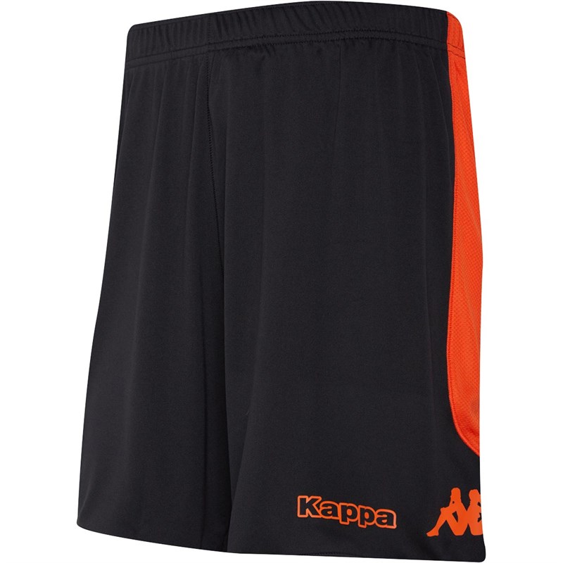 Buy Kappa Mens FCL Lorient Third Shorts Black/Orange Flame