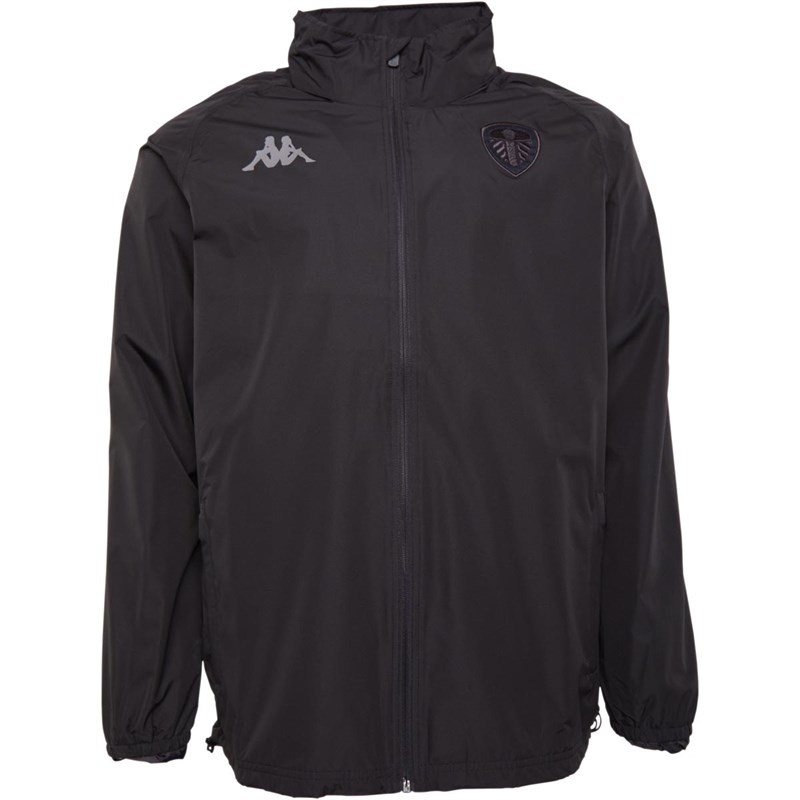 Buy Kappa Mens LUFC Leeds United Performance Mesh Shower Jacket Black Onyx