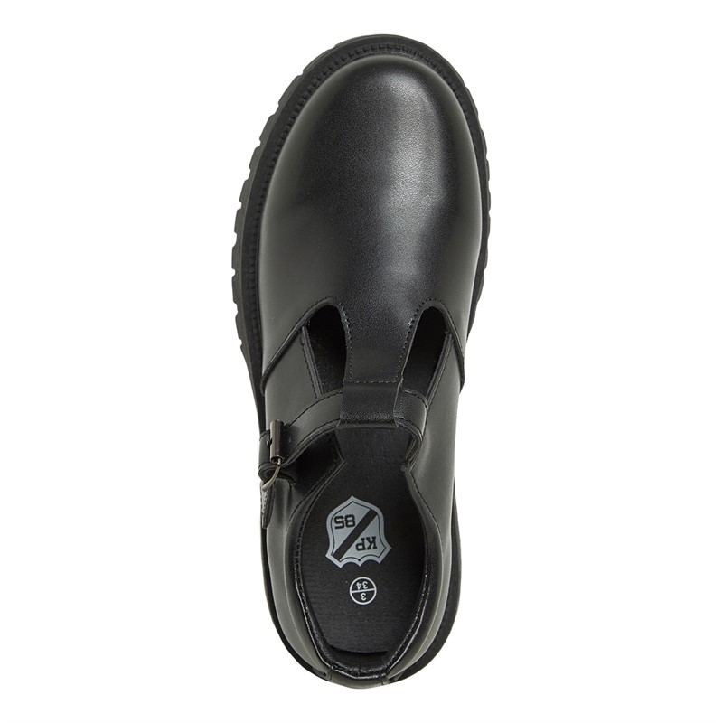 KP85 Junior Girls Amelia T-Bar Shoes Black