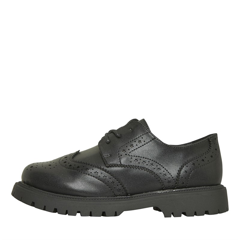 KP85 Junior Girls Allegra Brogue Shoes Black