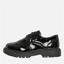 KP85 Girls Allegra Brogue Shoes Black Patent