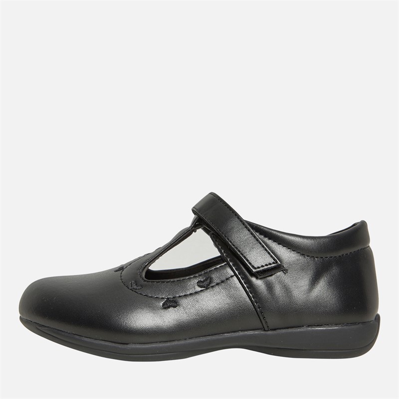 KP85 Girls Alice T-Bar Shoes Black - Size 11K