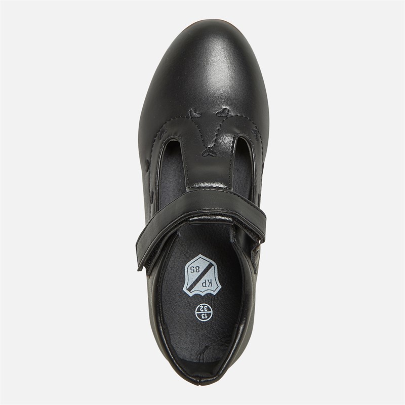 KP85 Girls Alice T-Bar Shoes Black