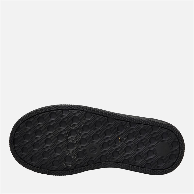 KP85 Junior Boys Dual Strap Trainers Black Leather