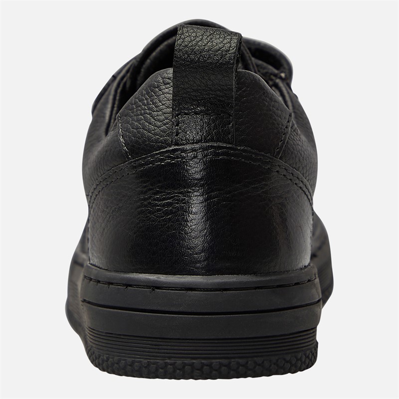 KP85 Junior Boys Dual Strap Trainers Black Leather