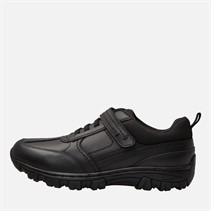 KP85 Junior Boys Strap Trainers Black Leather