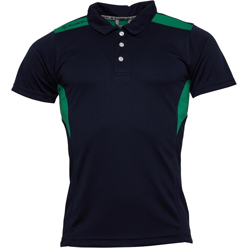 Buy Kukri Mens Performance Polo Navy/Emerald Green