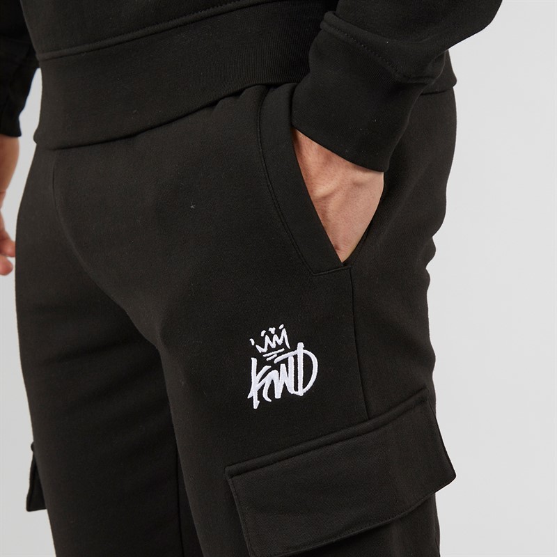 Kings Will Dream Mens Crosby Fleece Cargo 2.0 Joggers Jet Black/White