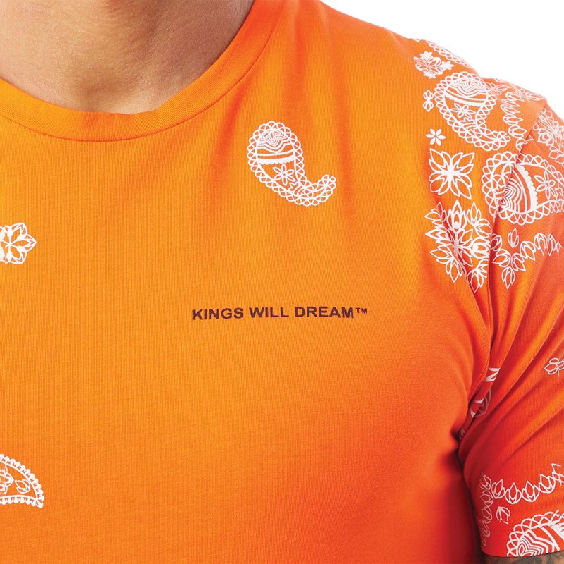Kings Will Dream Herrer Paisley T-shirts Orange