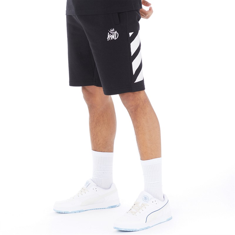 Kings Will Dream Mens Stanten Shorts Jet Black/Optic White