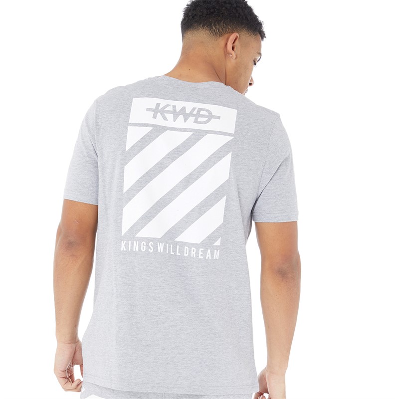 Kings Will Dream Mens Stanten T-Shirt Grey Marl/Optic White