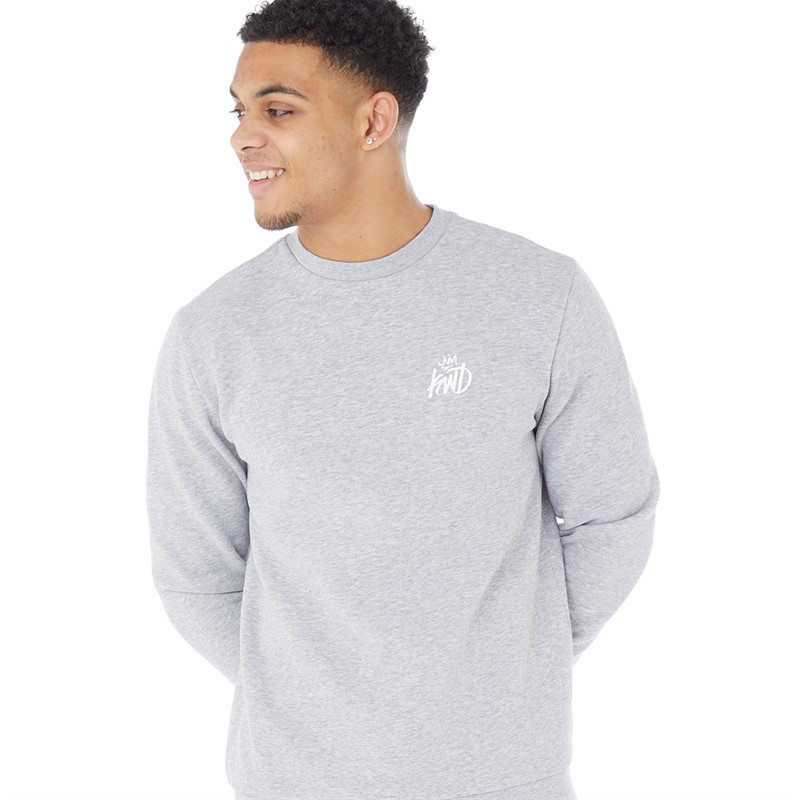 Kings Will Dream Mens Stanten Sweatshirt Grey Marl/Optic White