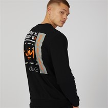 Kings Will Dream Mens Beaumor Sweatshirt Jet Black/Optic White/Bright Orange