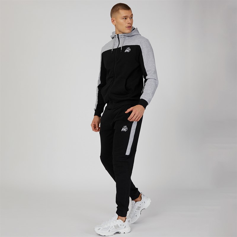 Kings Will Dream Mens Burton Fleece Tracksuit Jet Black/Grey Marl