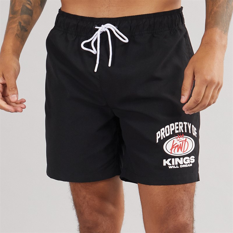 Kings Will Dream Mens Property Swim Shorts Black - Size XS