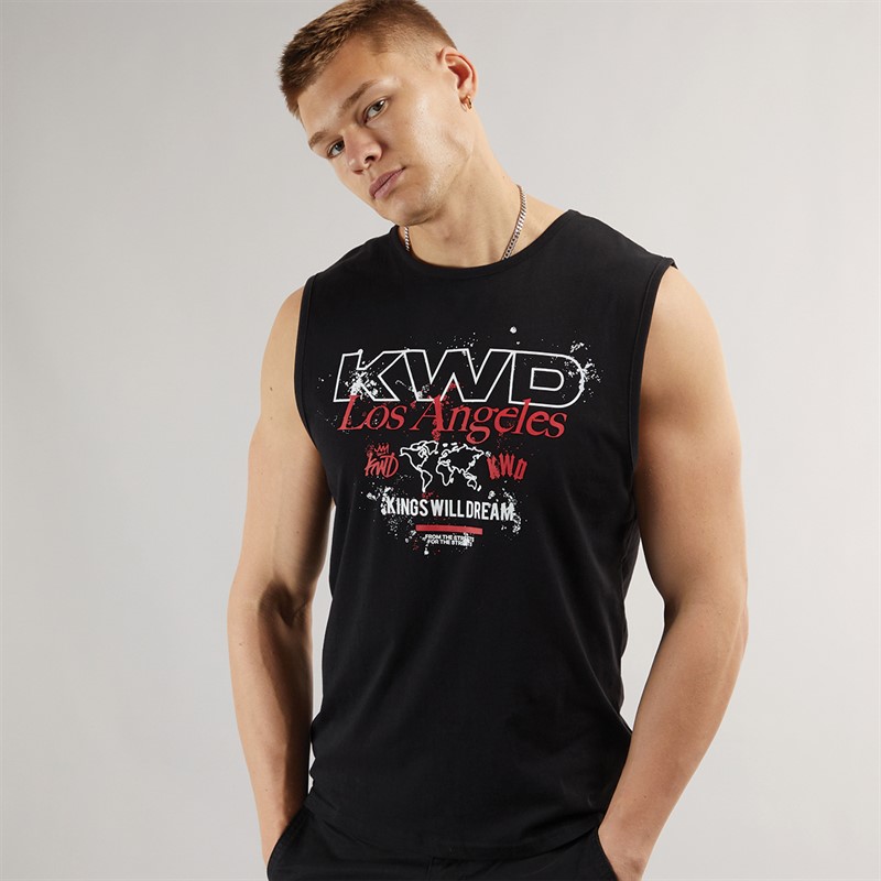 Kings Will Dream Mens Mapped Tank Top Black - Size M