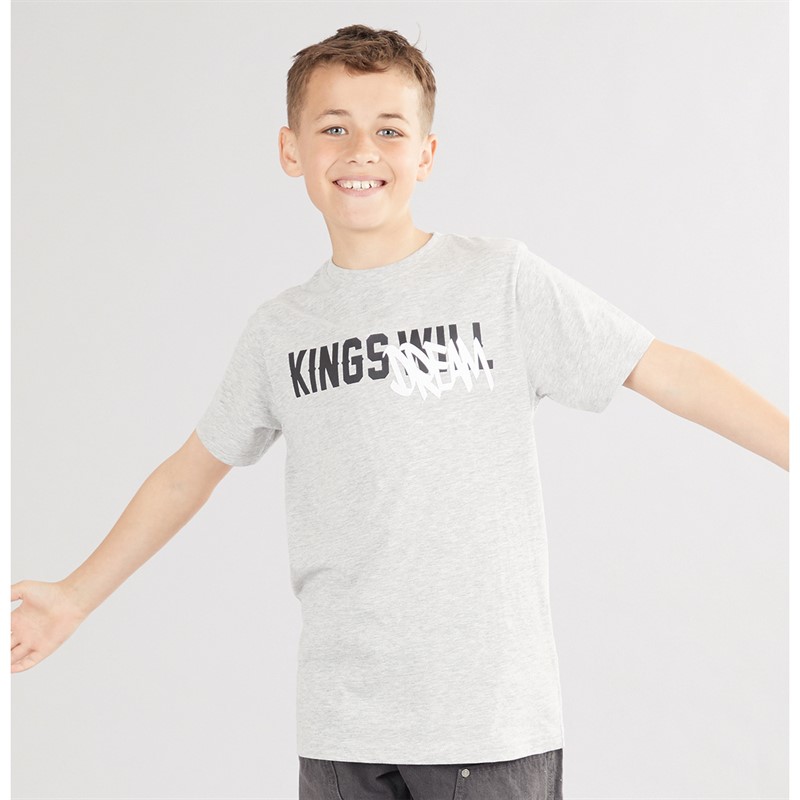 Kings Will Dream Boys Tagged T-Shirt Grey Marl