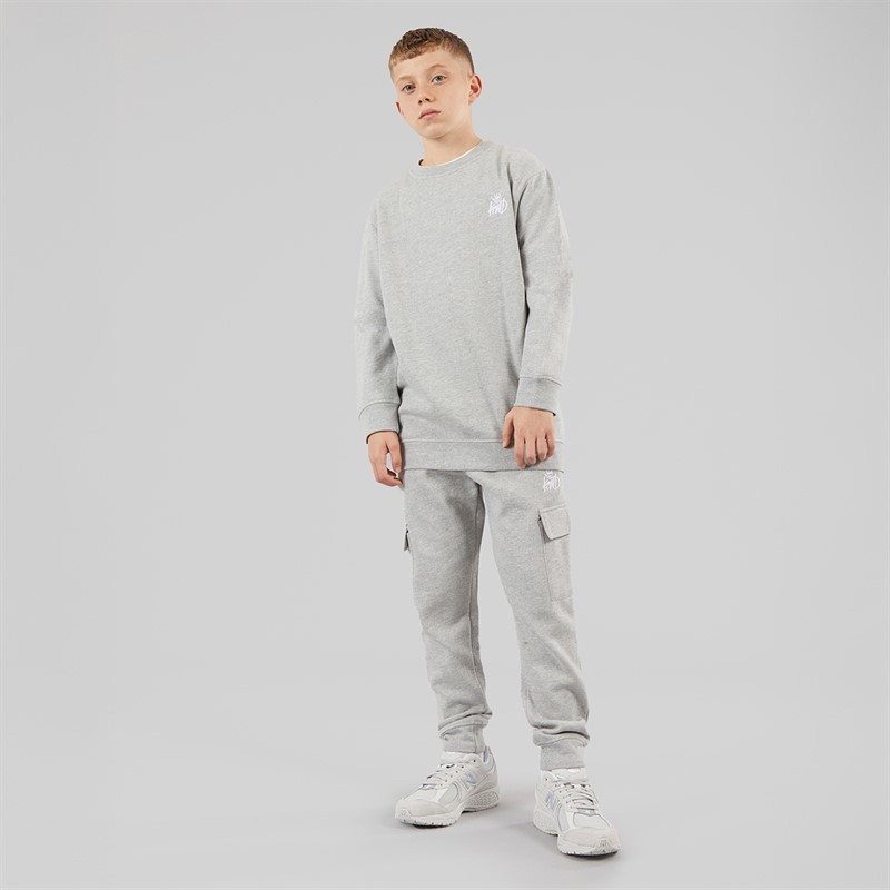 Kings Will Dream Boys Crosby Crew Tracksuit Set Grey Marl