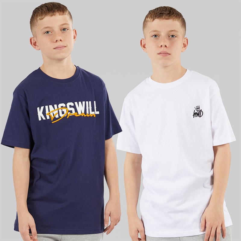 Kings Will Dream Boys Bilkiecore Two Pack T-Shirts Navy/White