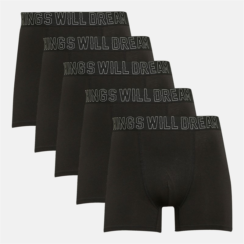 Kings Will Dream Mens Kingsport Five Pack Boxers Black