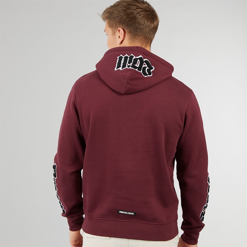 Kings Will Dream Mens Sleevely Hoodie Burgundy