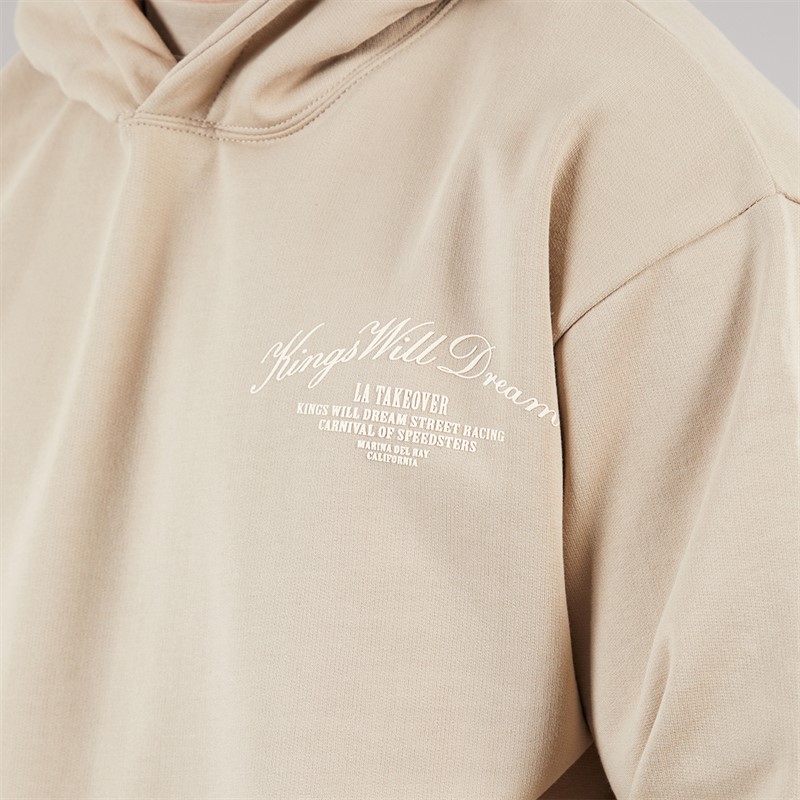 Kings Will Dream Mens Arch Relaxed Fit Hoodie Stone