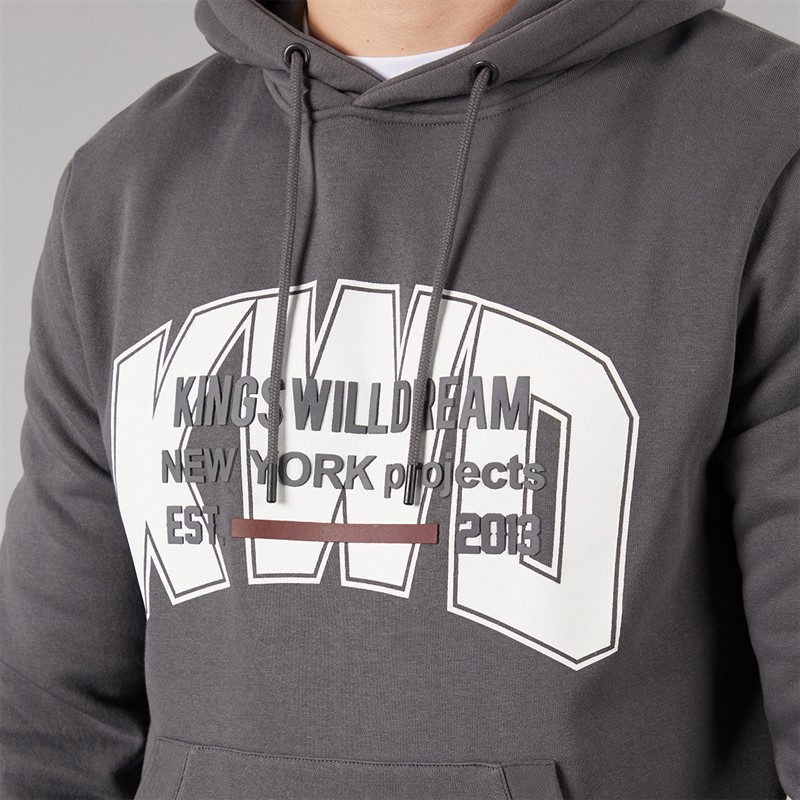 Kings Will Dream Mens Typeover Hoodie Asphalt