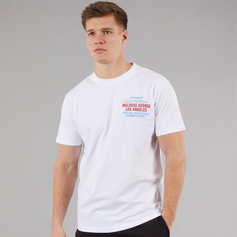 Kings Will Dream Mens Melrose Relaxed Fit T-Shirt White