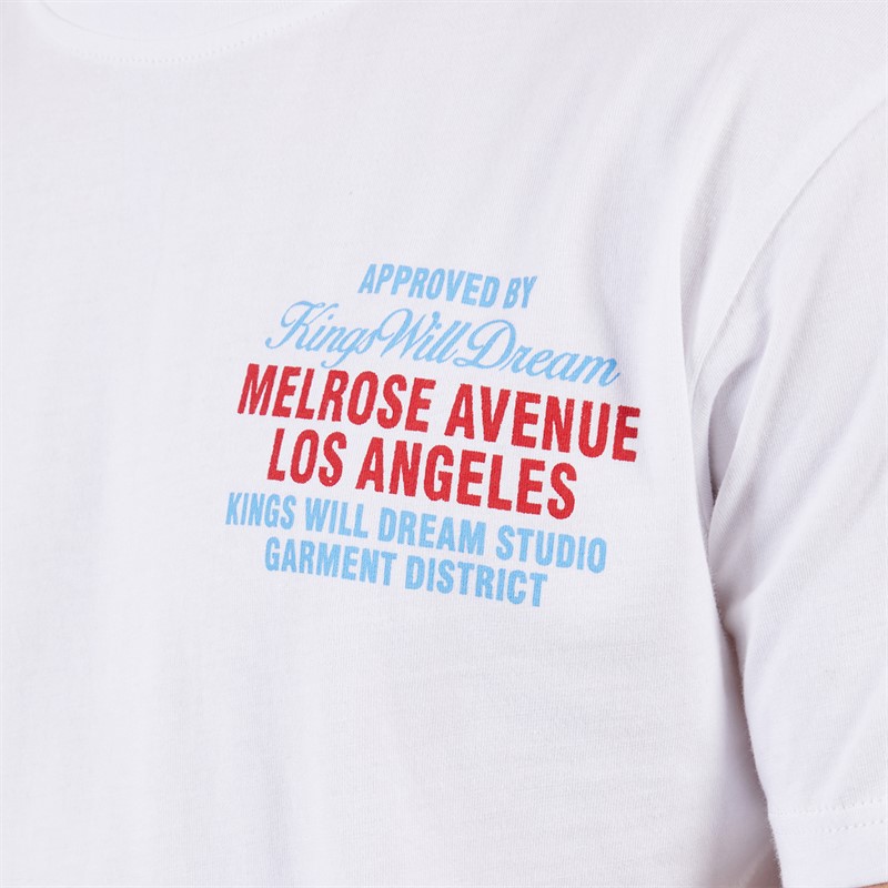 Kings Will Dream Mens Melrose Relaxed Fit T-Shirt White