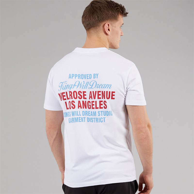 Kings Will Dream Mens Melrose Relaxed Fit T-Shirt White