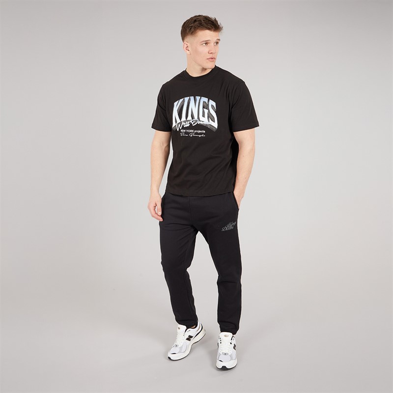 Kings Will Dream Mens Scripted Joggers Black