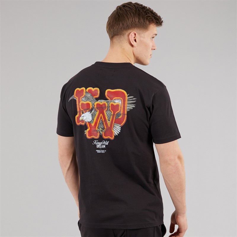 Kings Will Dream Mens Eagle Relaxed Fit T-Shirt Black