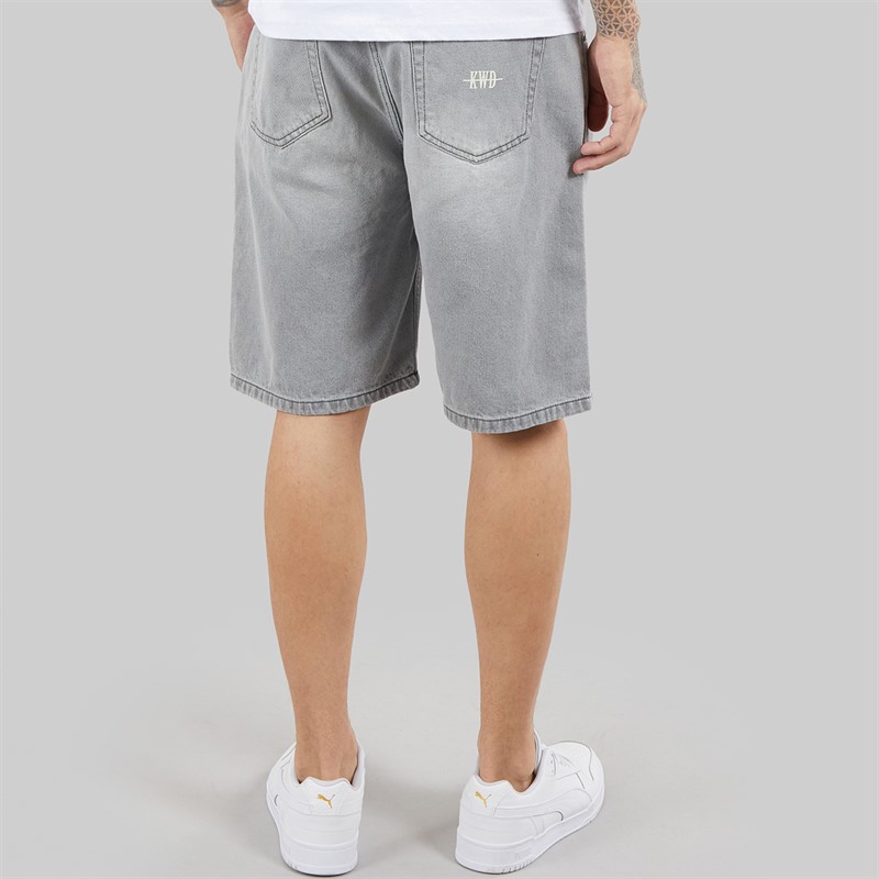 Kings Will Dream Mens Dubl Jord Relaxed Fit Denim Shorts Light Grey