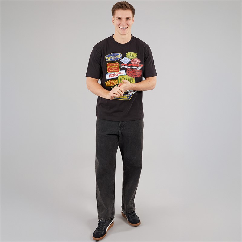 Kings Will Dream Mens Race Badge Relaxed Fit T-Shirt Black
