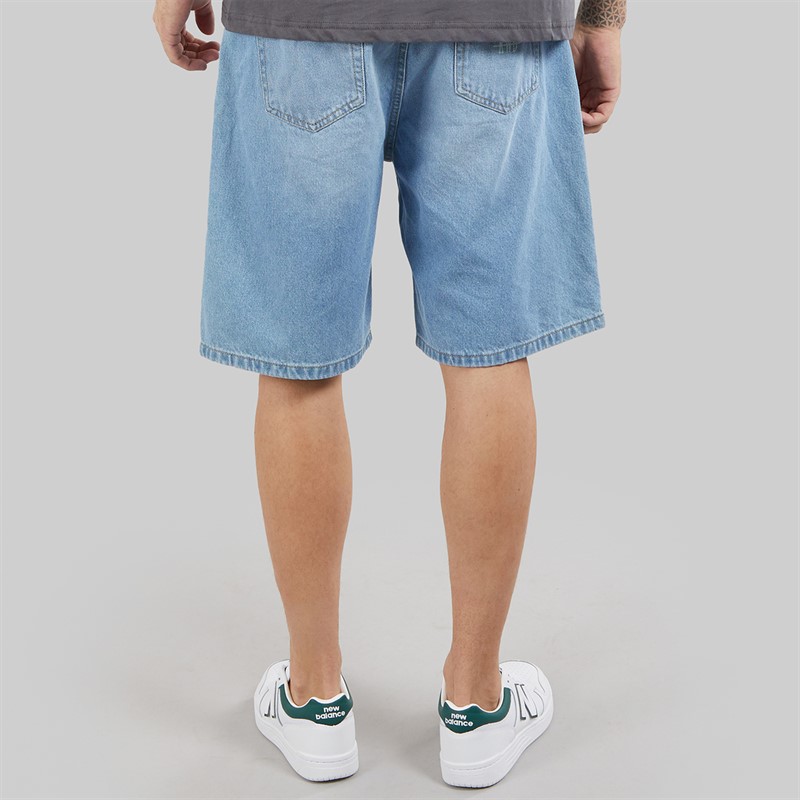 Kings Will Dream Mens Dubl Jord Relaxed Fit Denim Shorts Lightwash