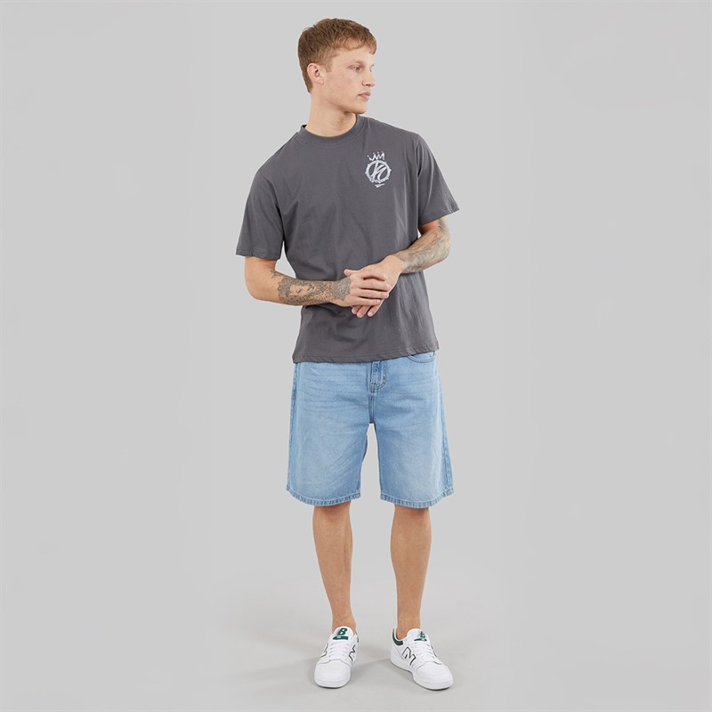 Kings Will Dream Mens Dubl Jord Relaxed Fit Denim Shorts Lightwash