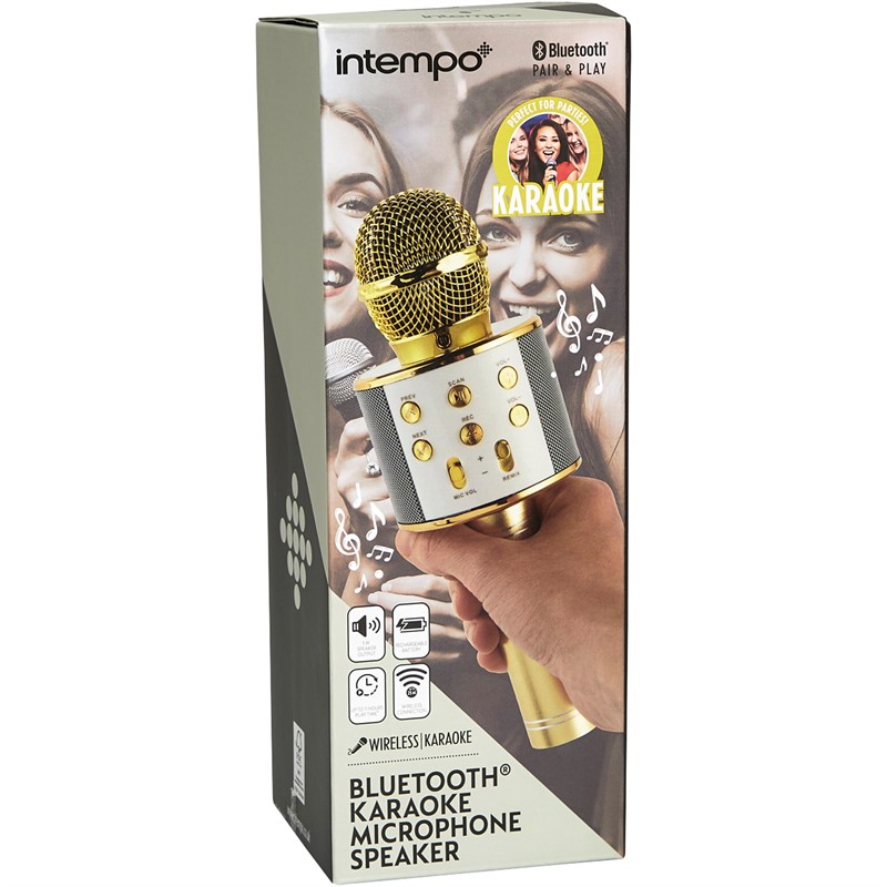 Intempo BT Karaoke Speaker Gold And White