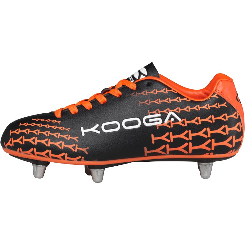 Buy KooGa Junior Control 6 Stud SG Rugby Boots Black/Amber