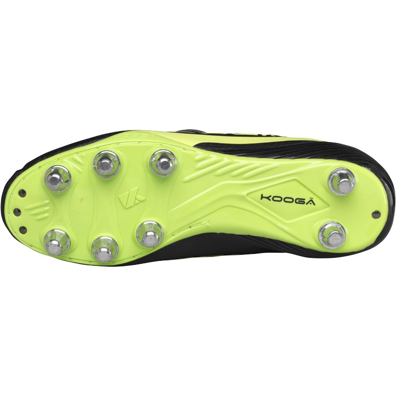 Buy KooGa Mens Blitz 8 Stud SG Rugby Boots Black/Lime